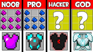 Minecraft Battle: SUPER ARMOR CRAFTING CHALLENGE-NOOB vs PRO vs HACKER vs GOD in Minecraft Animation