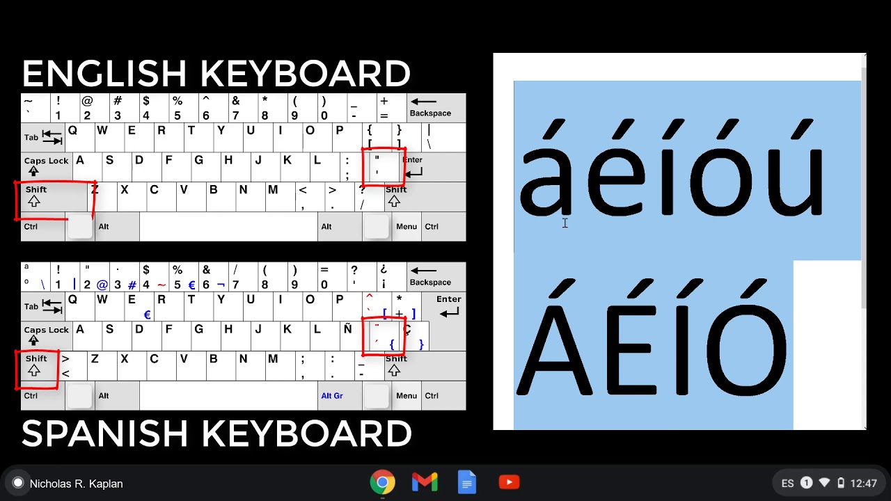 Type Accents with a Spanish Keyboard on a CHROMEBOOK