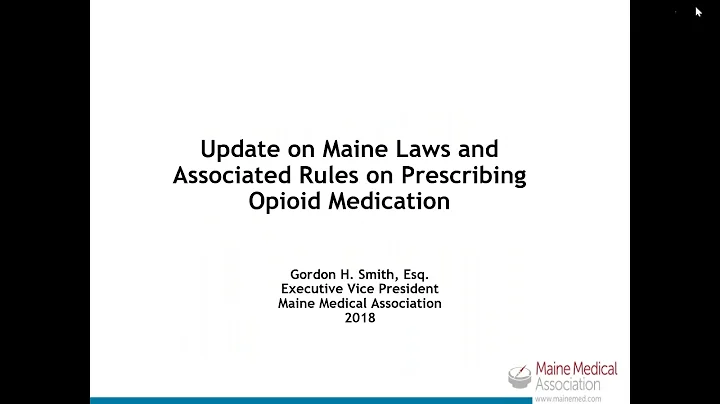Webinar: A Look at Opioid Prescribing in Maine Fol...