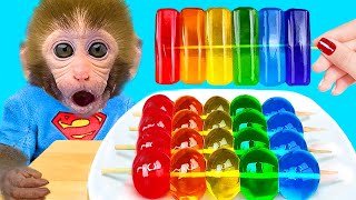 Bebé Mono Bon Bon Come Rainbow Jelly Dessert & ASMR Color Food - MONO BONBON ESP