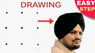 3x3 dots turns into Sidhu Moose Wala drawing