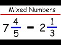 Subtracting Mixed Numbers with Unlike Denominators Quiz