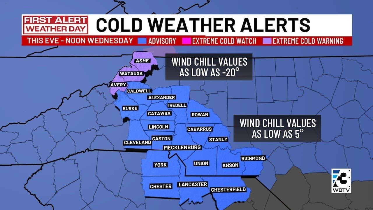 Unusually cold weather in Charlotte, chance for snow flurries prompts ...