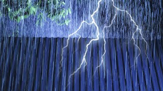 Relax & Fall Asleep In Minutes With Huge Rain On Tin Roof & Powerful Thunder Sounds  White Noise
