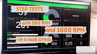 Hub dyno step test 500 RPM and 1000 RPM