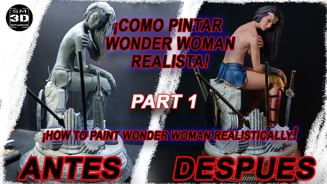 Como Pintar Wonder Woman Realista Part 1