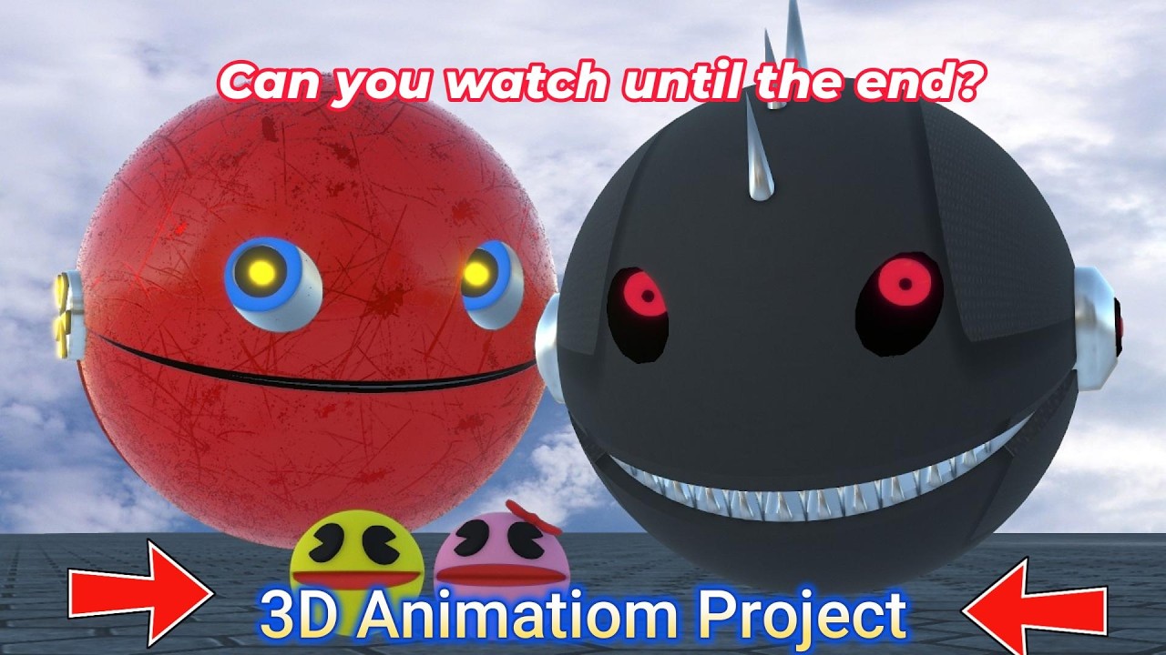 Redbot Animation The Red Bot Encounter: Pac-Man 3D Animation | High-Tech Showdown - YouTube