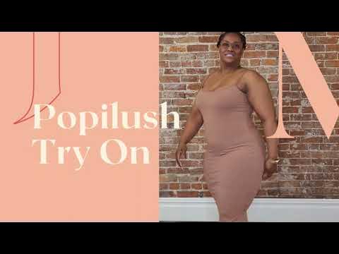 Popilush haul Try On Built-In Shapewear Modal Lounge Dresses 