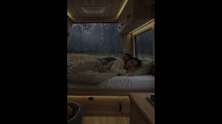 Cozy Camper Ambience with Heavy Rain and Thunder Sounds. #rain #asmr #sleep #camping #relaxing
