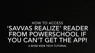 How to Access the Savvas Realize Reader in PowerSchool
