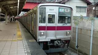 東武9000系9107F 東武東上線快速池袋行き 朝霞台駅発車