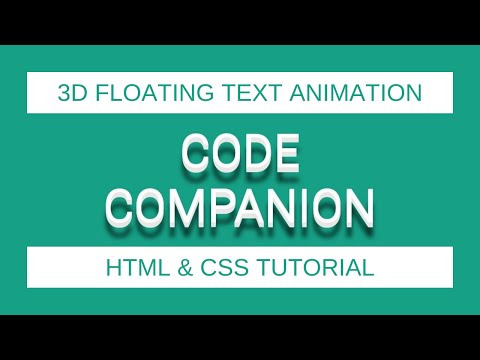 CSS 3D Text Floating Animation | @codecompanion93