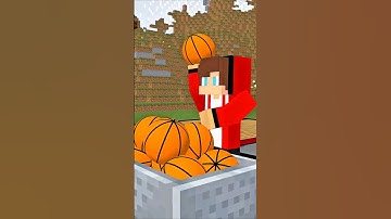 JJ vs Mikey - Basketball throwing game ! - MAIZEN Minecraft Animation