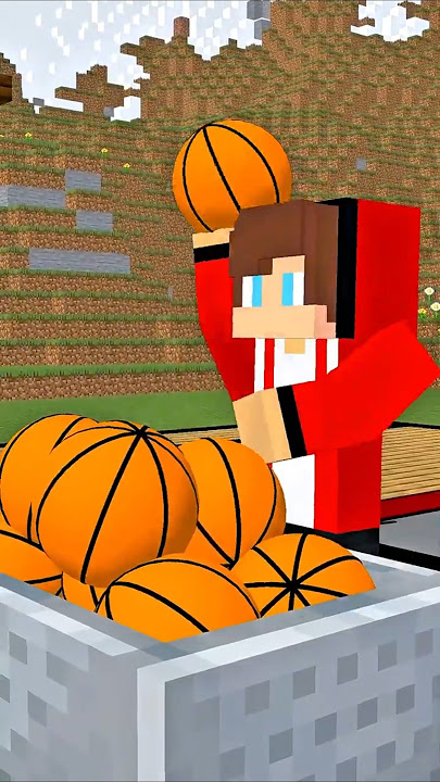 JJ vs Mikey - Basketball throwing game ! - MAIZEN Minecraft Animation