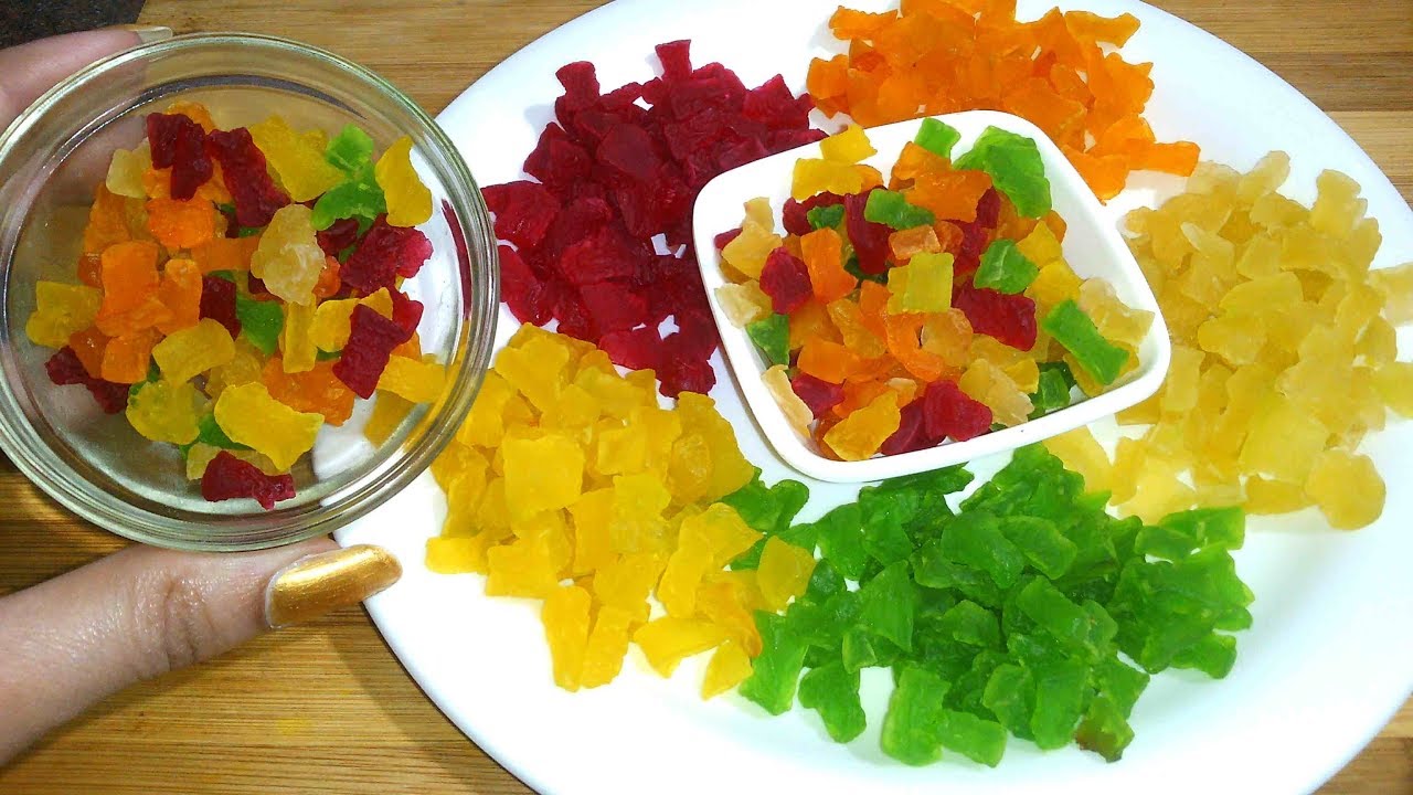 15 मिनिट में बनाईये बाजार से भी अच्छी और टेस्टी 5 तरह की टूटी फ्रूटी |Mix Tutti Frutti, Papaya Candy