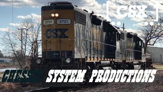 2 [CSXT]GP38-2's # 2731 & 2519 LHF Heads Back To Milan YD Rocking  after Working the Old Yard
