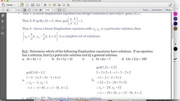 IB Further 6.3 Ex1 Solving Diophantine Equations