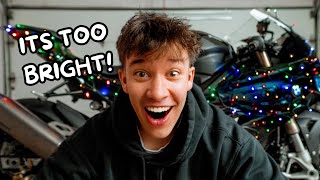 I Put 1,000 Christmas Lights On my Motorcycle