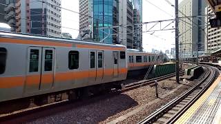 E233系0番台中央線快速 H編成(6+4編成)同士のすれ違い