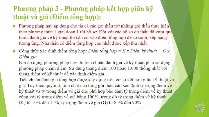 Các phương pháp đánh giá nhà thầu