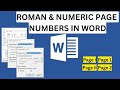 How to Insert Roman and Numeric Page Numbers in Word | Easy Tutorial
