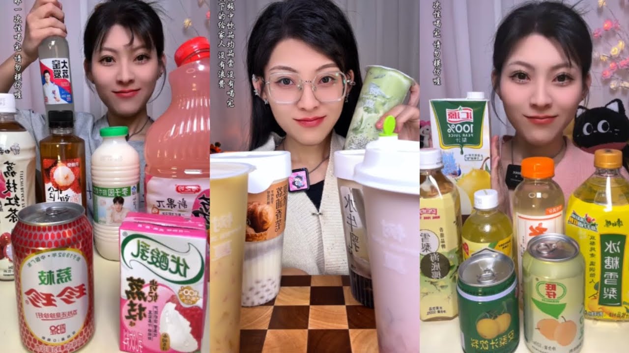 Asmr milk,soda,matcha, chocolate 🍫 bubble tea 🧋 drink 🍸 mukbang 