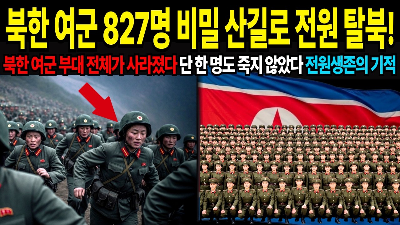북한 여군 827명 비밀 산길로 전원 탈북 성공