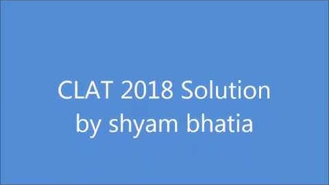 CLAT 2018  Solution for Elementary Maths in English Medium.