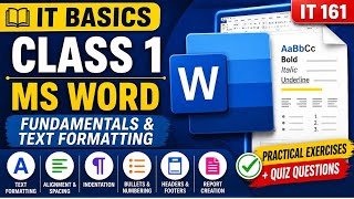 1.1.0 IT Basics Class 1 | MS Word Fundamentals & Text Formatting | IT 161 | @corebyteitlab 