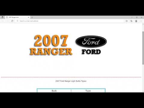 2007 Ford Ranger Bulbs | Light Bulb Type, Number, Size
