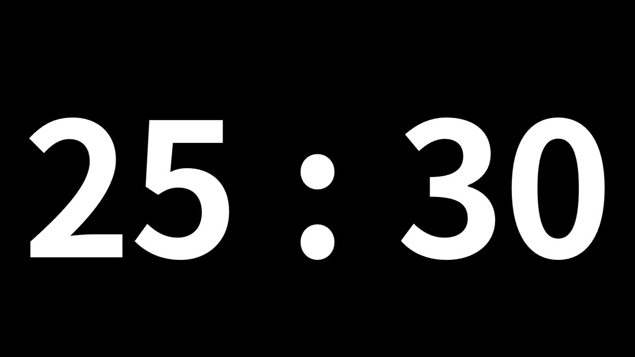 25분 30초 타이머 25minute 30second timer 1530 second timer YouTube