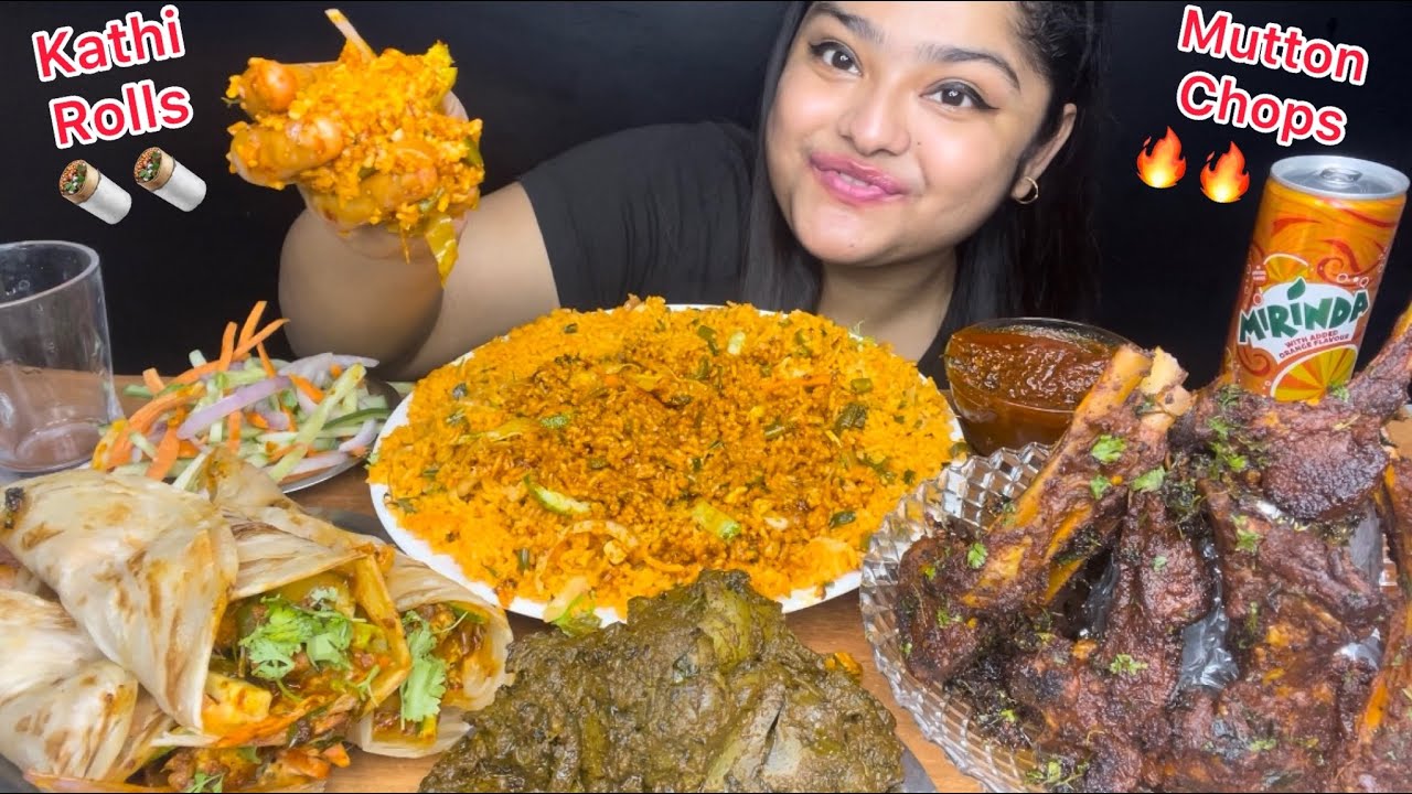 SPICY PERI PERI MUTTON CHOPS, SPICY SCHEZWAN FRIED RICE,CHICKEN KATHI ROLLS AND CHICKEN KALEJI KOSHA