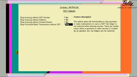 STOP INVOICING WITHOUT TAX  ||GST FEATURES ||TALLY CUSTOMIZATION||