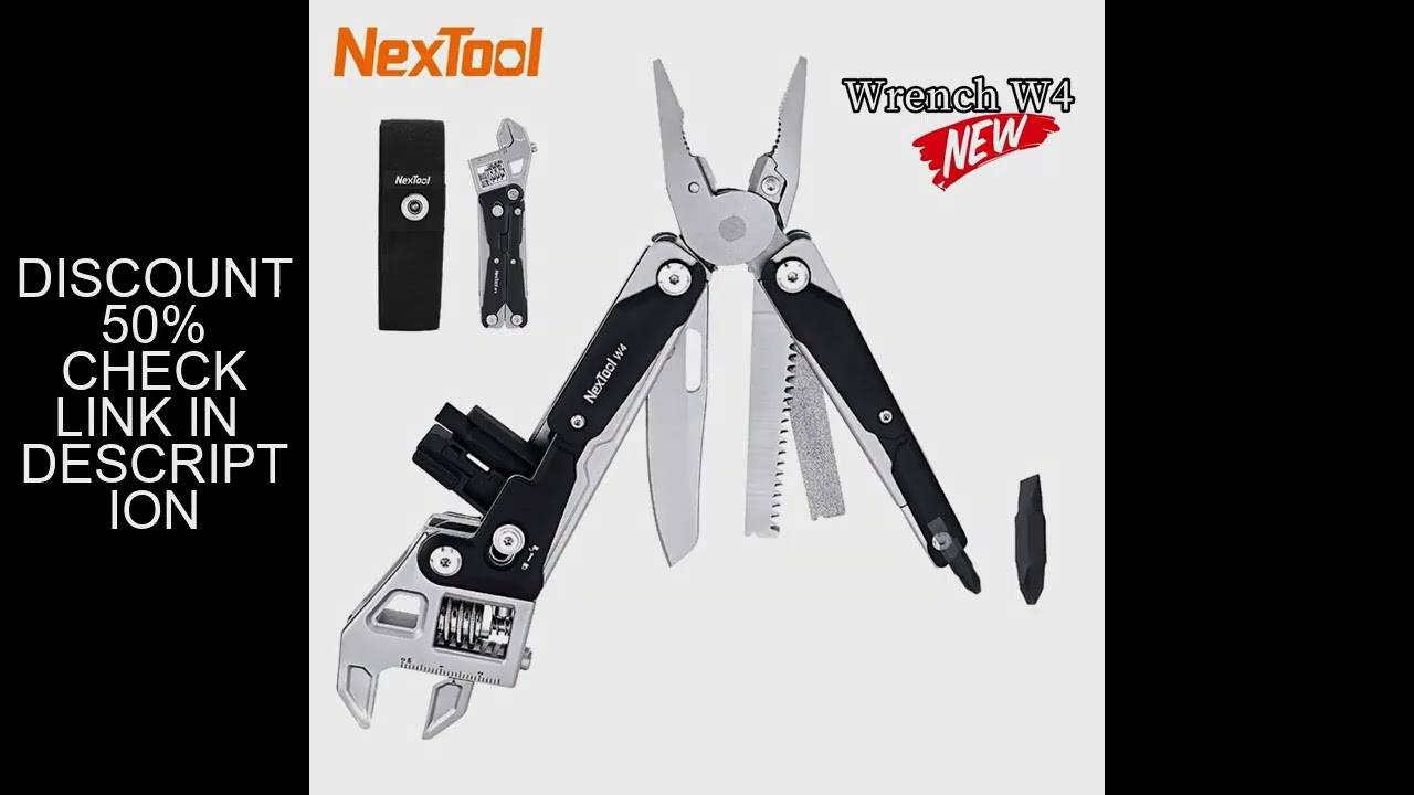 NexTool Multitool Wrench W4 11-In-1 Adjustable Wrench Pliers Folding Knife Hand Tools Screwdriver Wo