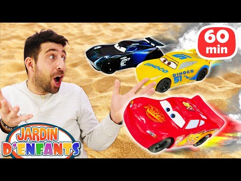 Qu'est-ce Flash McQueen jouet fait-il dans le Jardin d’enfants? Jeux avec jouets pour enfant.