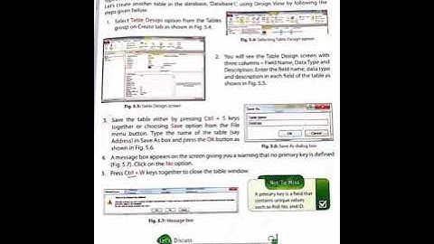 Class 8,creating a table using design view.