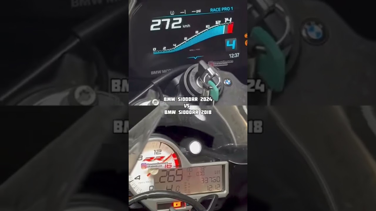 BMW S1000RR 2024 VS BMW S1000RR 2018 TOP SPEED 206.51 BHP 113NM 