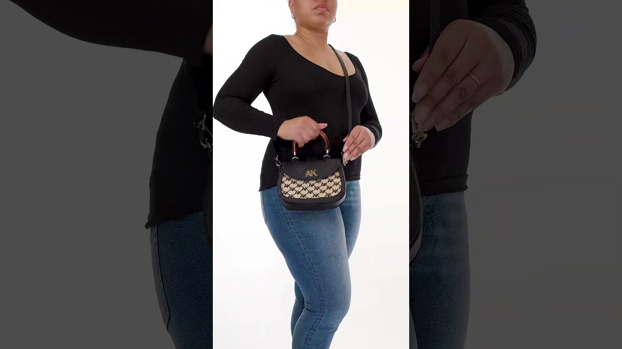 【ANNE KLEIN アンクライン】AK Embroidered Straw サッチェル Anne Klein AK Embroidered Straw Flap Satchel SKU: 9901121