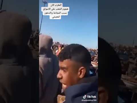 هجوم الشعب المغربي على سوق القنيطرة و السرقة بسبب الجوع و غلاء الاسعار