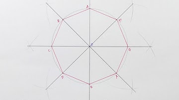 construct a Regular octagon inside a circle (Step-by-Step)