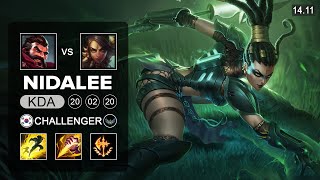 Nidalee vs Graves Jungle - KR Challenger - Patch 14.11 Season 14