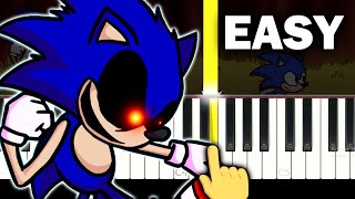 Confronting Yourself - Friday Night Funkin vs SONIC.EXE - EASY Piano tutorial