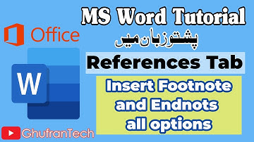 MS Word Pashto Tutorial | Footnote vs Endnote Explained Step by Step