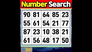 NumberSearch. Can't you see the numbers? 【Memory | Concentration】#041