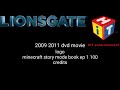 Liongate Hit Entertainment 2009 2011 Dvd Movie Logo Minecraft Story Mode Book Ep 1 100 Credits 