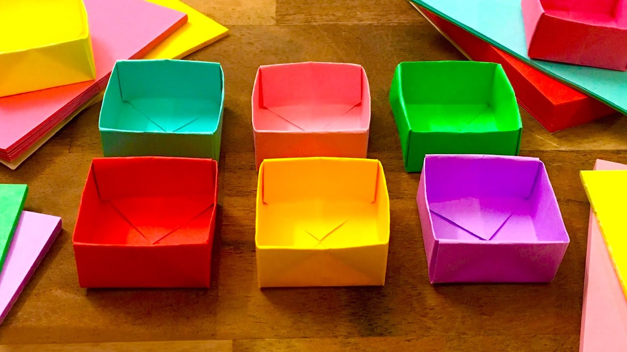 DIY Paper Box, How to make Easy Paper Box Origami, Sticky Note Origami ...