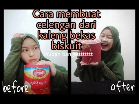 Membuat Celengan Dari Kaleng Bekas Biskuit Mudah Bangettttttt Youtube