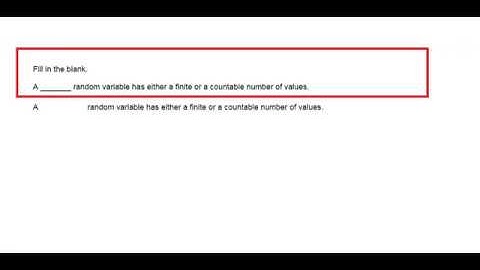 A _______ random variable has either a finite or a countable n