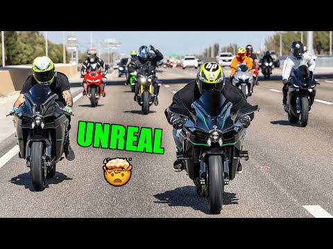 WORLD'S FASTEST SUPERBIKES TAKEOVER THE HIGHWAY 😈 | Miami Meet FT. Ninja H2, Fireblade, ZX10r, R1