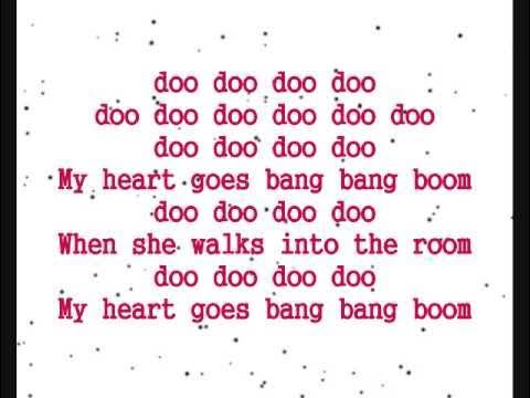 Bang into. Текст песни Bang Bang Bang. Sh Boom текст. And my Heart goes Boom Lyrics. Bang Bang Lyrics на французском.